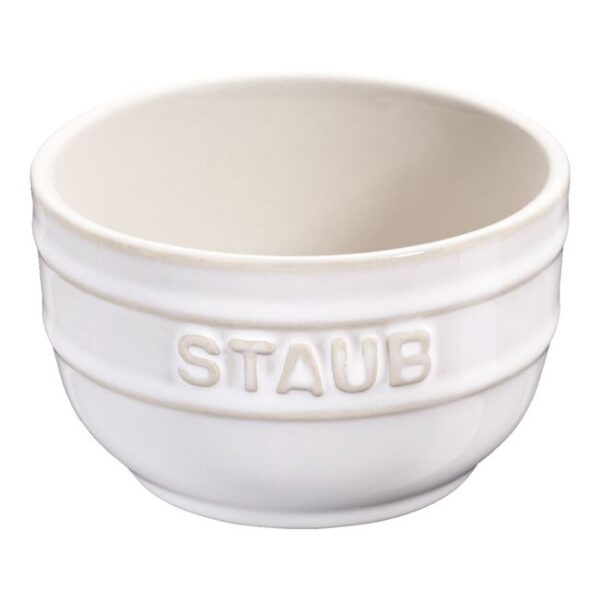 Staub Conjunto 2 Ramekins 0,5L 9cm Cerâmica Branco Marfim Staub Set of 2 Ramekins 0.5L 9cm Ivory White Ceramic; Staub Set de 2 ramequins 0,5 L 9 cm en céramique blanc ivoire