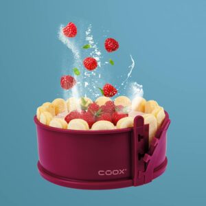 Coox Basic Springform 26x7cm 3,4L c/ prato de vidro; Coox 26cm Silicone Basic Springform Cake Tin w/ glass plate; Coox Moule en silicone Basic Springform 26cm avec assiette en verre