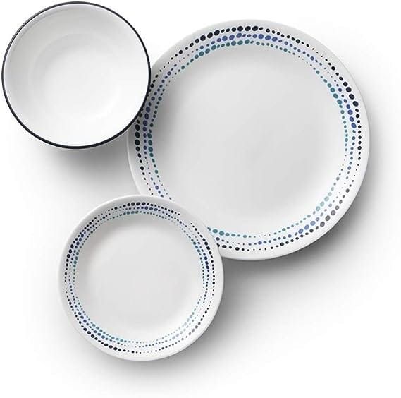 Corelle Ocean Blues - Serviço louça Vitrelle 18 peças;Service de vaisselle Corelle Ocean Blues 18 pièces en verre Vitrelle