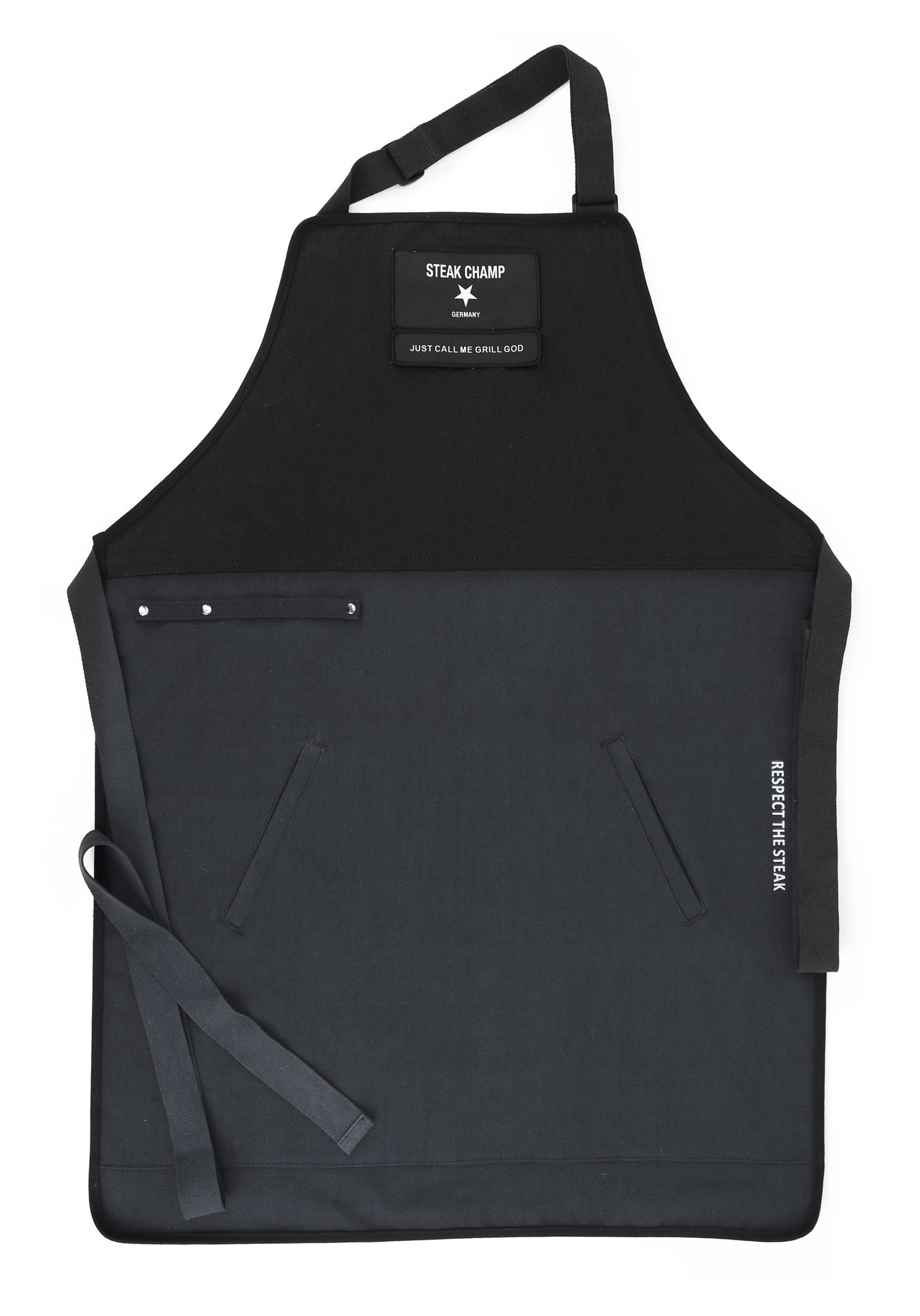 Steak Champ Black Grilling Apron; O Steak Champ Avental paraChurrasco/BBQ é a escolha perfeita para enfrentar as tarefas mais exigentes de churrasco