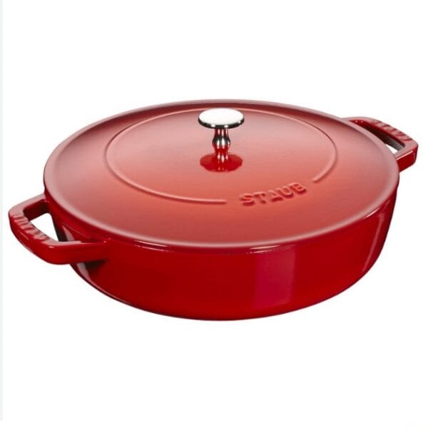 Staub Caçarola Chistera 28cm Ferro Fundido Vermelho; Staub Chistera Casserole 28cm Red Cast Iron; Staub Casserole Chistera 28 cm Fonte Rouge