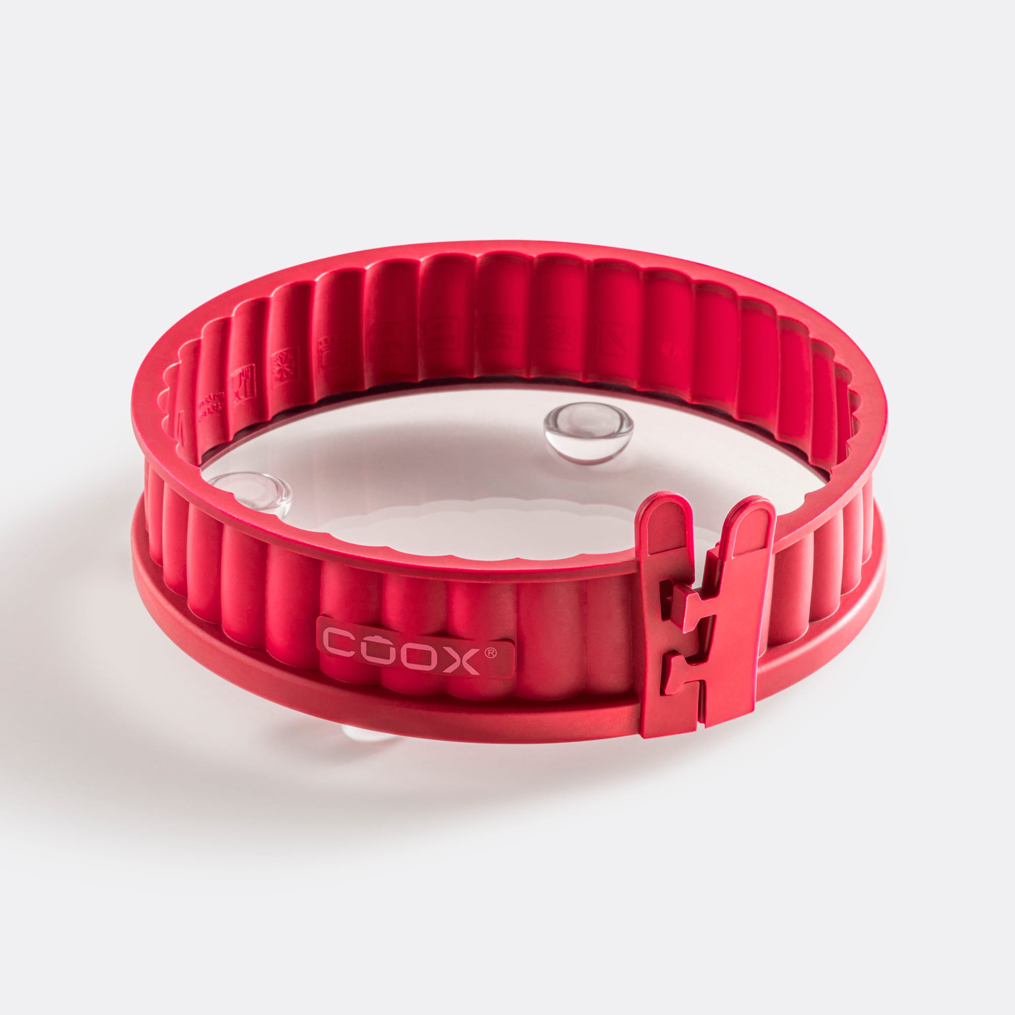 Coox Forma Quicheform 18cm Vermelho prato de vidro e pés