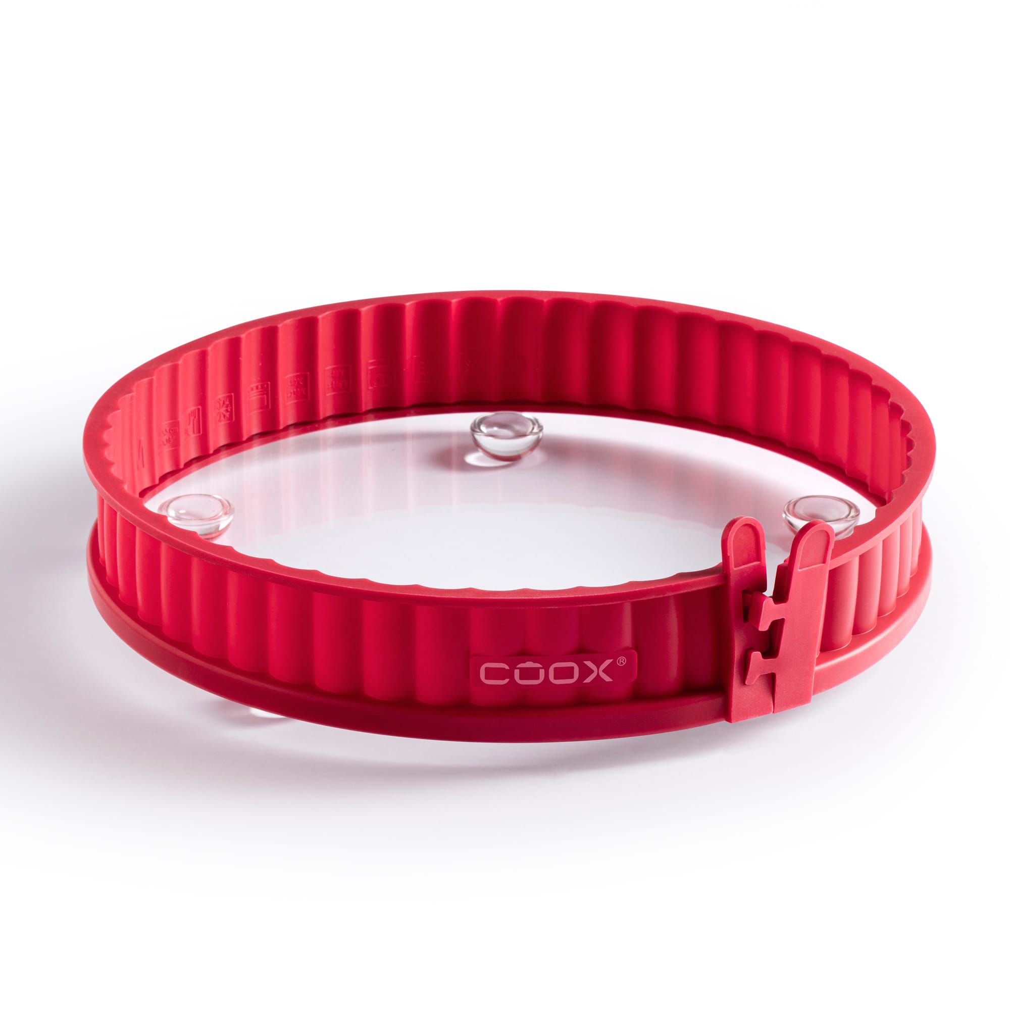 Coox Forma Quicheform vermelho 26cm prato de vidro e pés