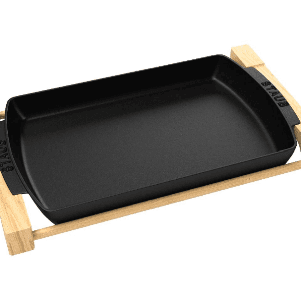 Staub Travessa Servir Ferro Fundido Preto 33x22cm